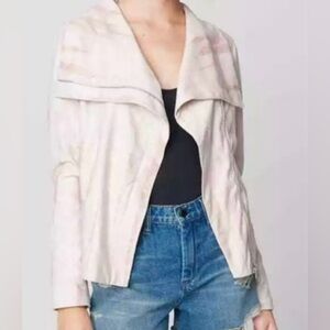 Blank NYC Moto Women’s Jacket Super Soft Pale Pink Tie Dye Sz Med.